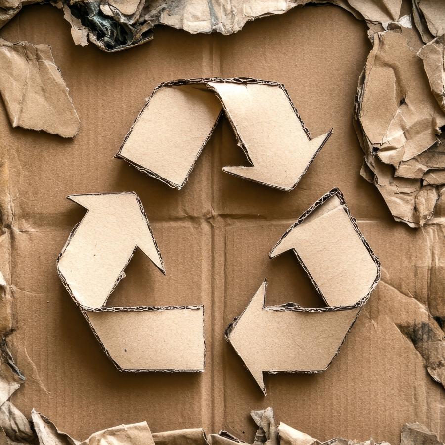 Wertstoffsymbol aus Pappe