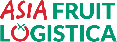 Logo von Asia Fruit Logistica auf weißem Hintergrund