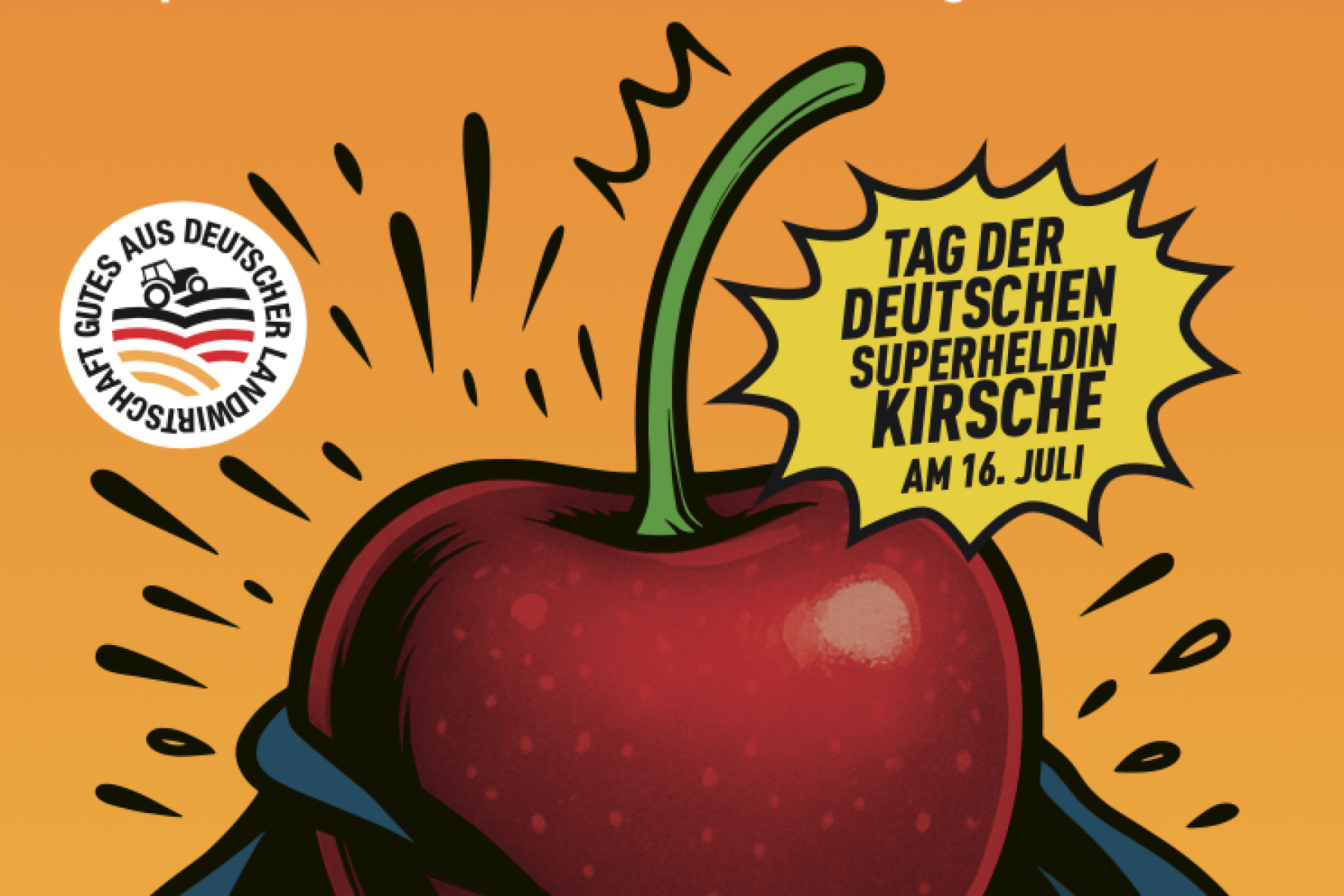 Plakat für die Kampagne "Superheldin Kirsche"