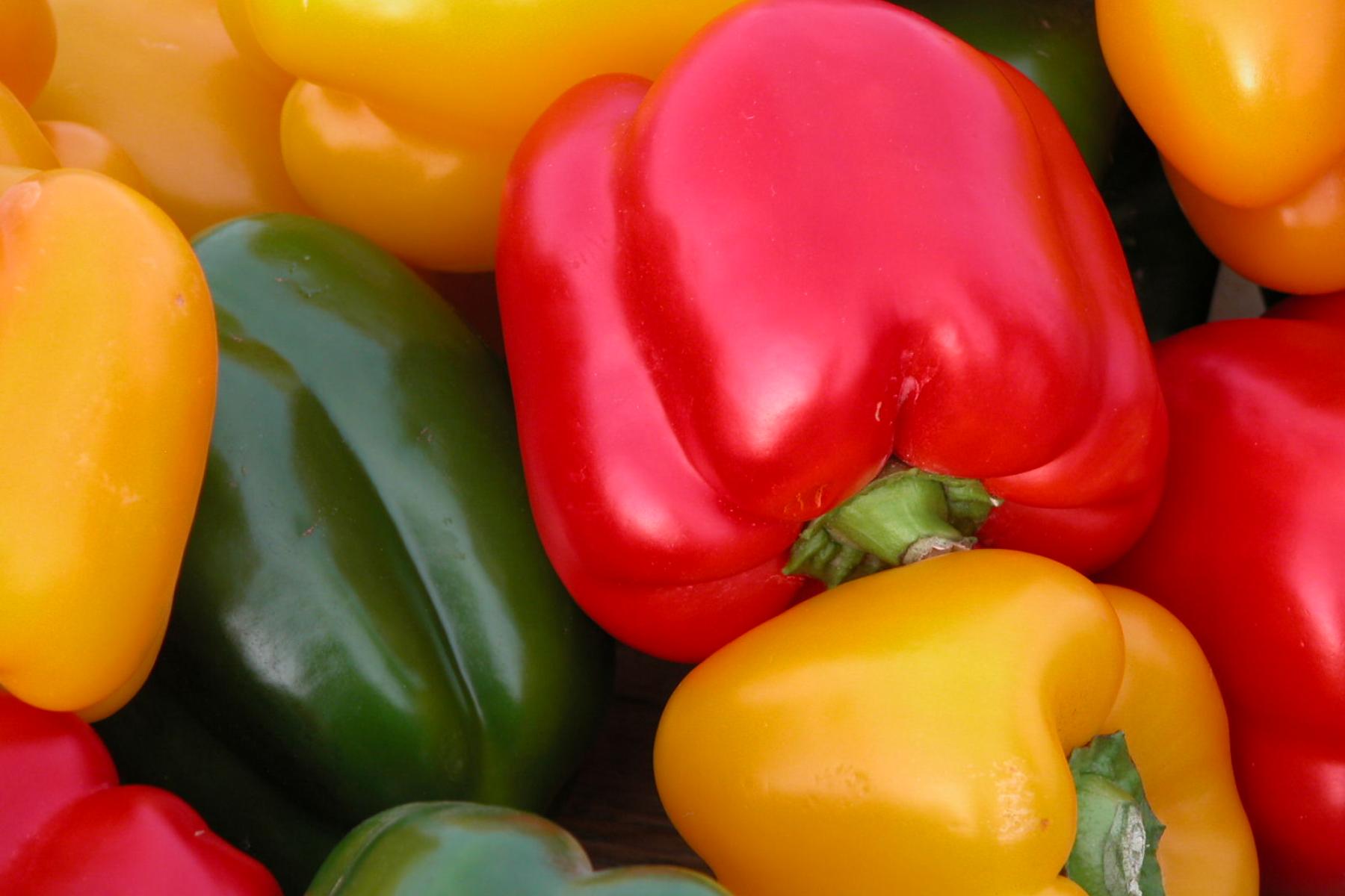 rote, gelbe und grüne Paprika