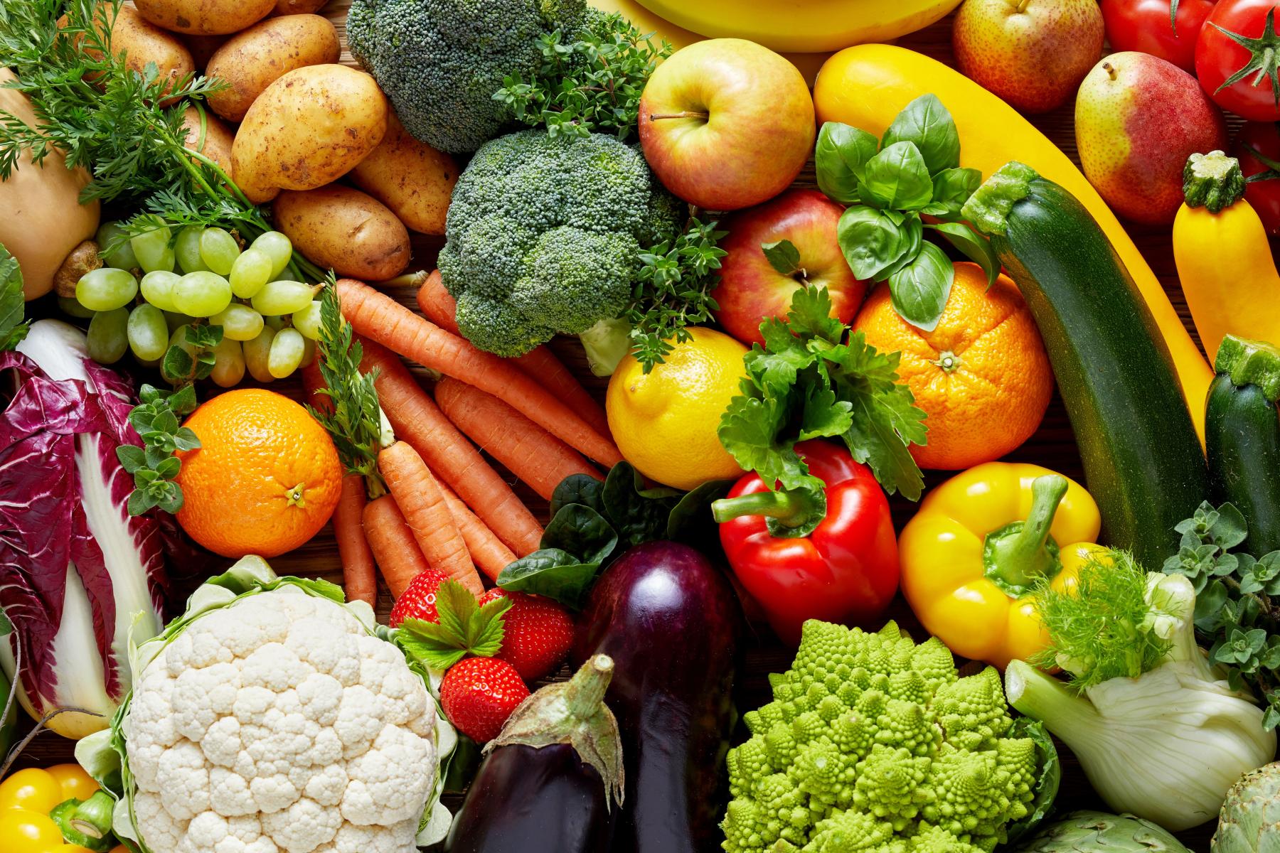 verschiedenes Obst und Gemüse