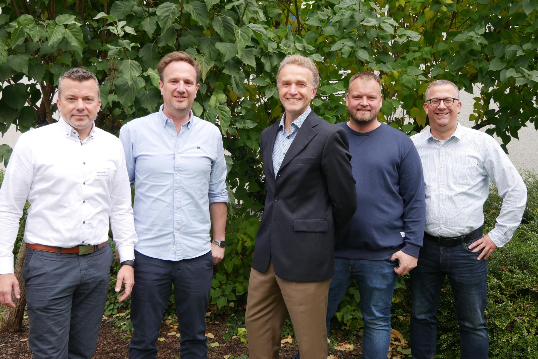 v.l.: Vorstandsmitglied Andreas Rode, stellv. Vorsitzender Bernd Böging, Vorsitzender Waldemar Schuller, Vorstandsmitglied Patrick Deckers und Schatzmeister Matthias Surmann