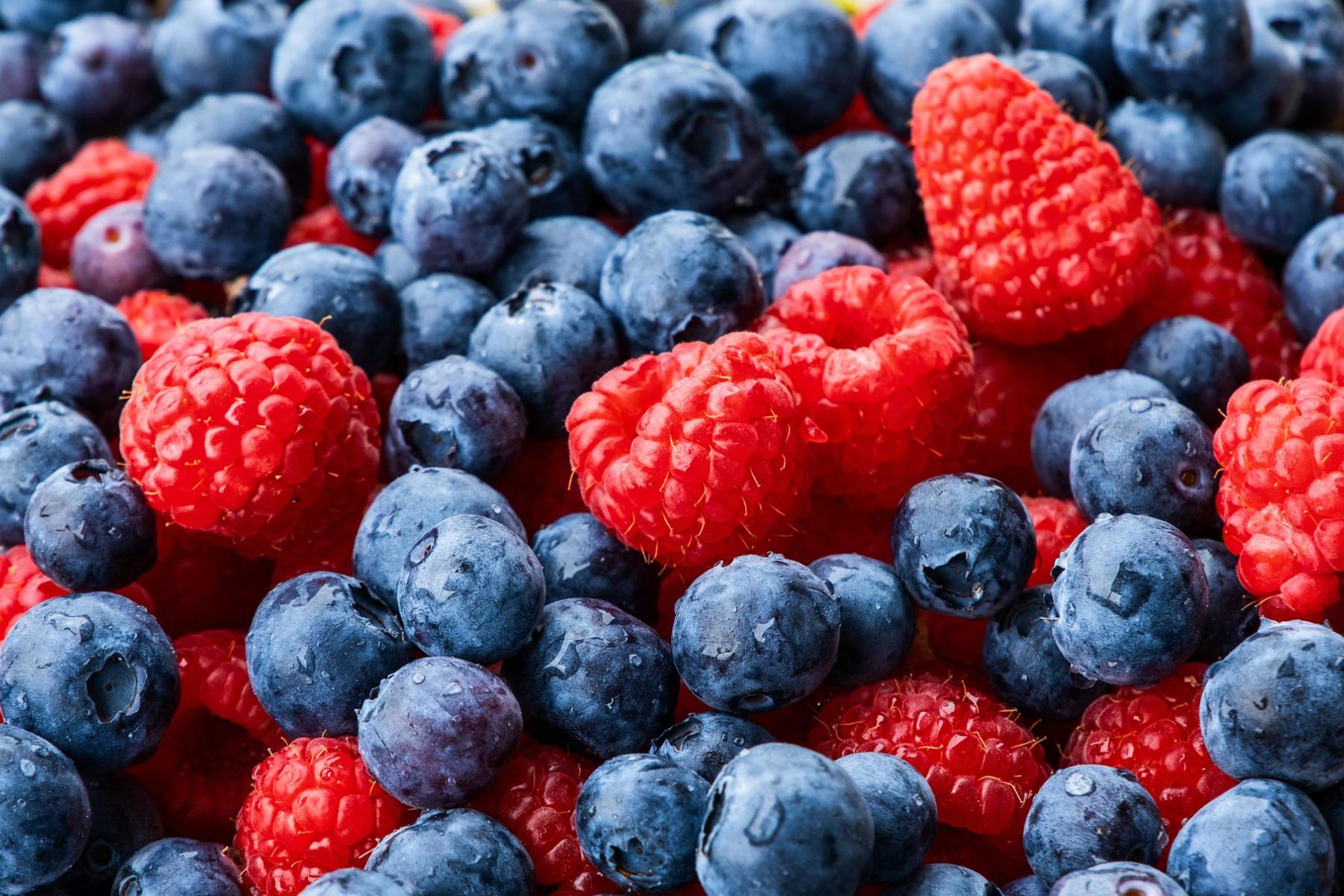 Heidel- und Himbeeren