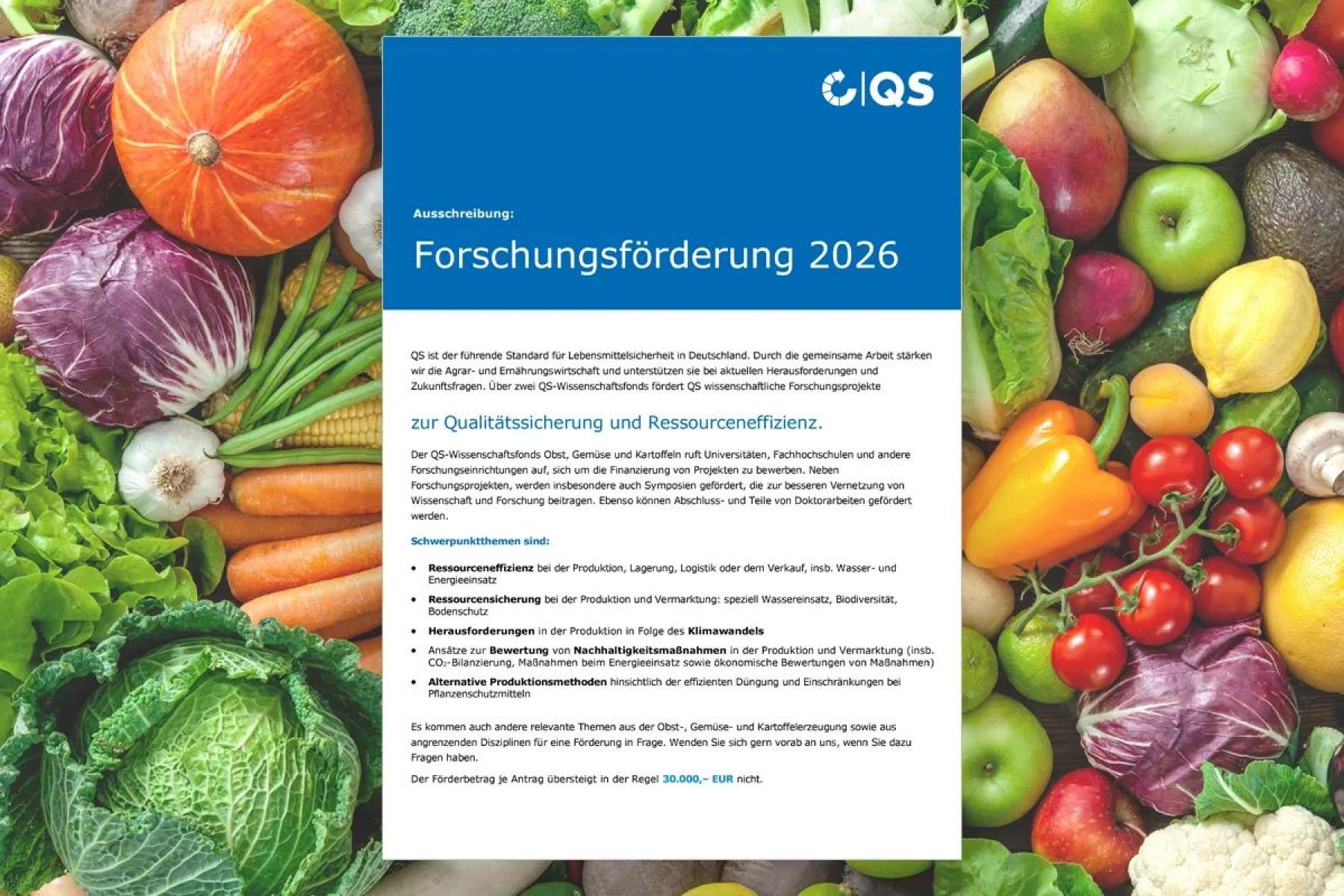 Ausschreibung QS Wissenschafts Fonds