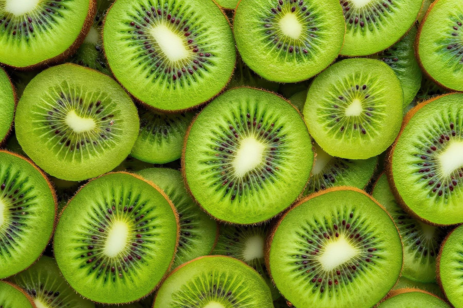 viele grüne Kiwischeiben