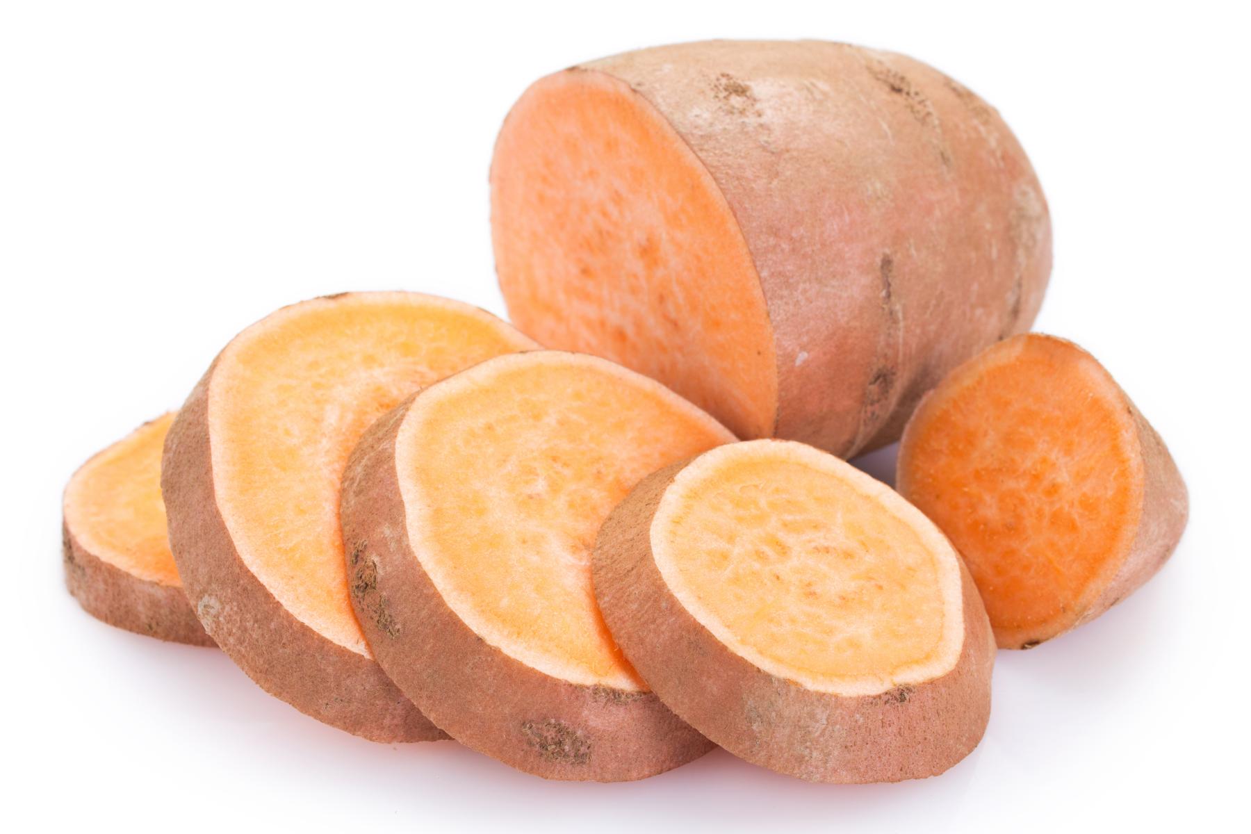 aufgeschnittene Süßkartoffel