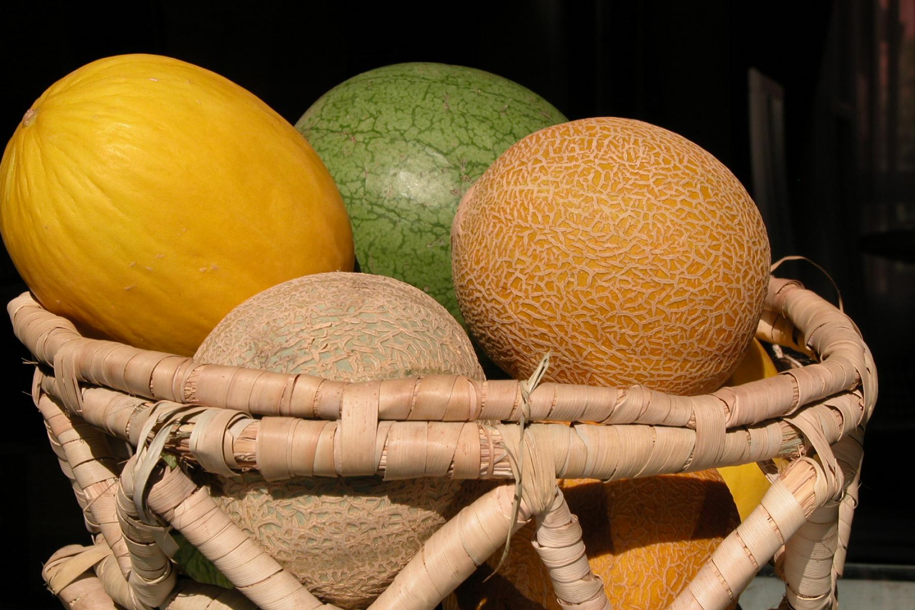 Melonen im Korb