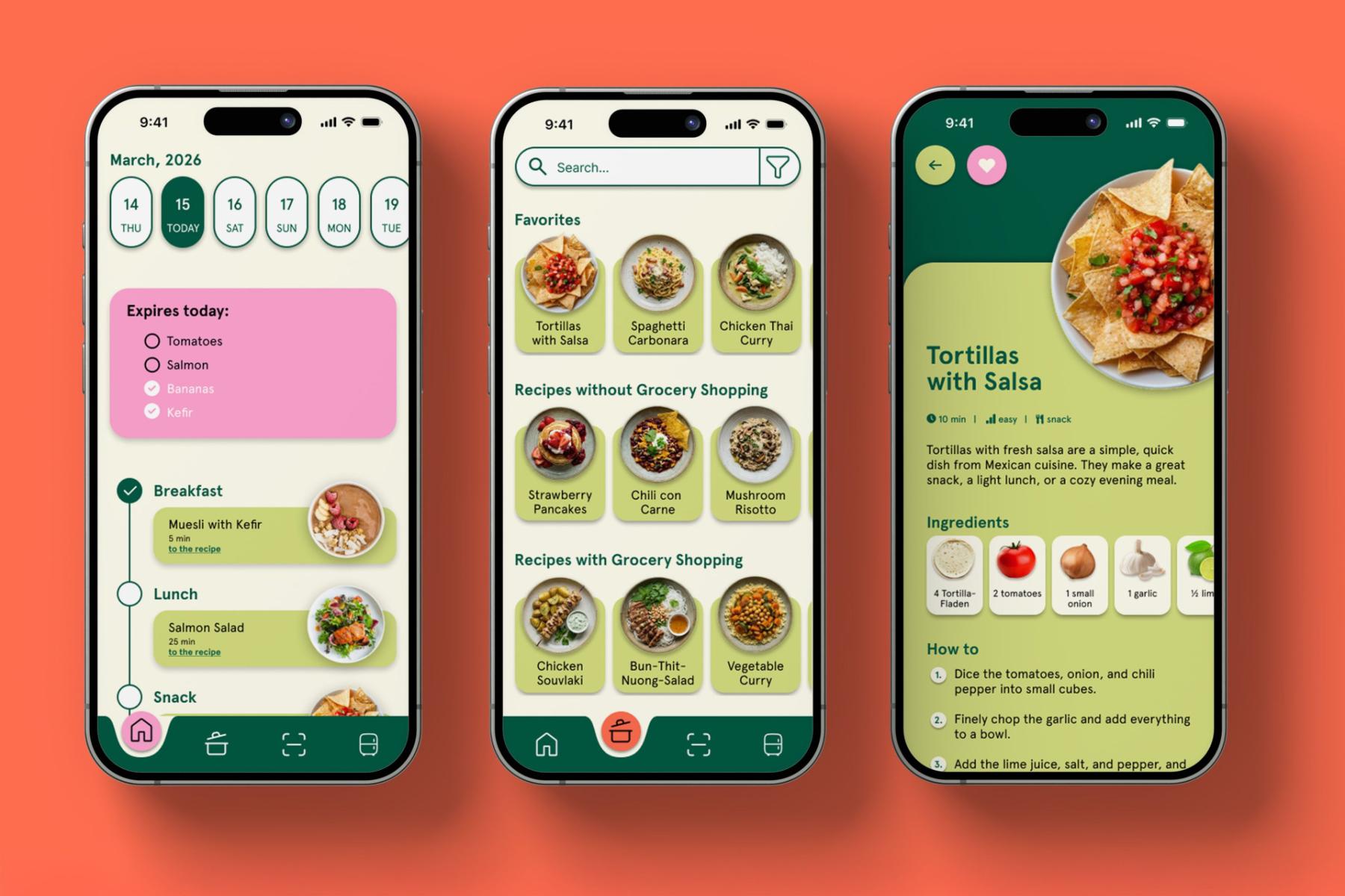 Mock-up der zero left-App