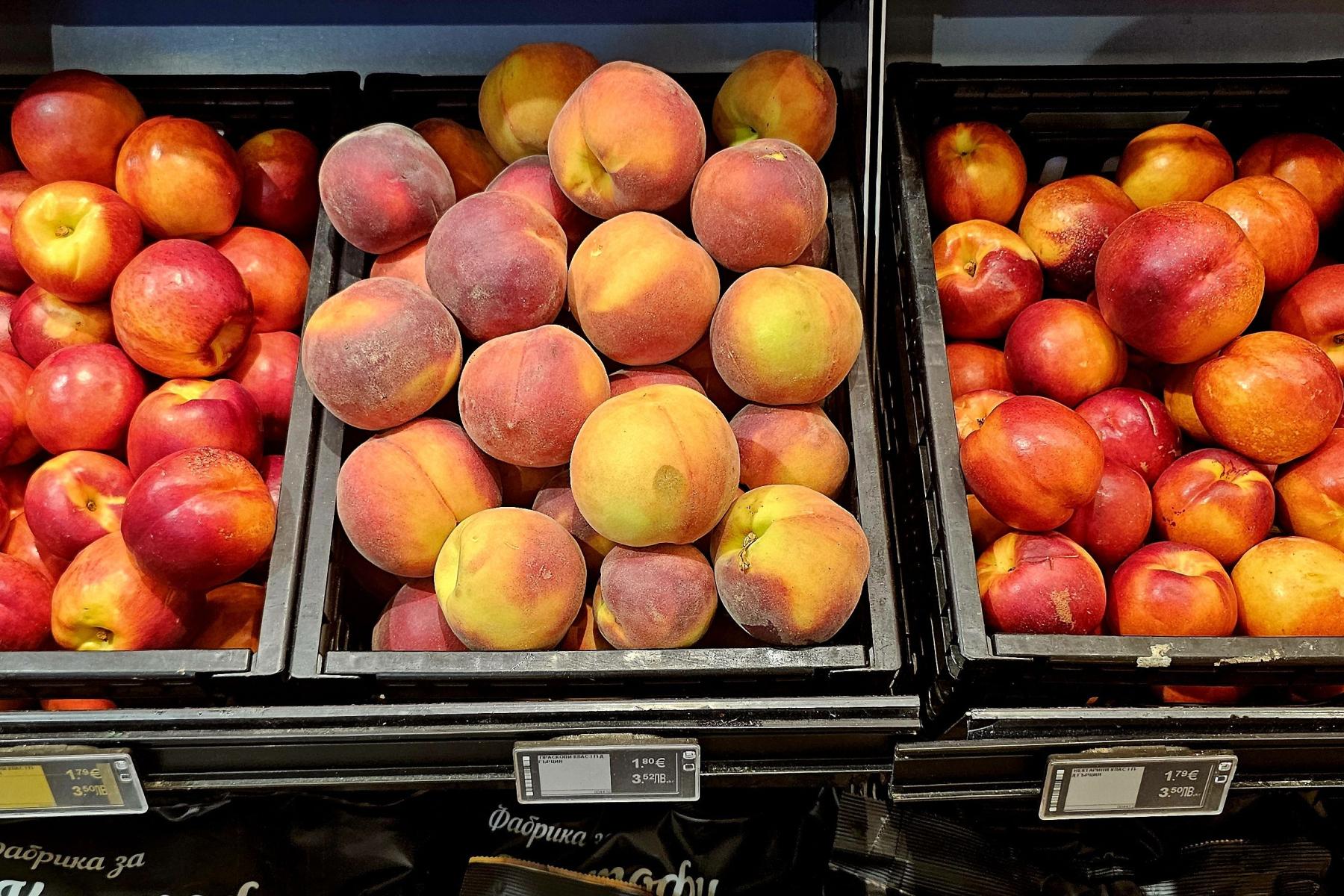 Steinobst am PoS in Kisten