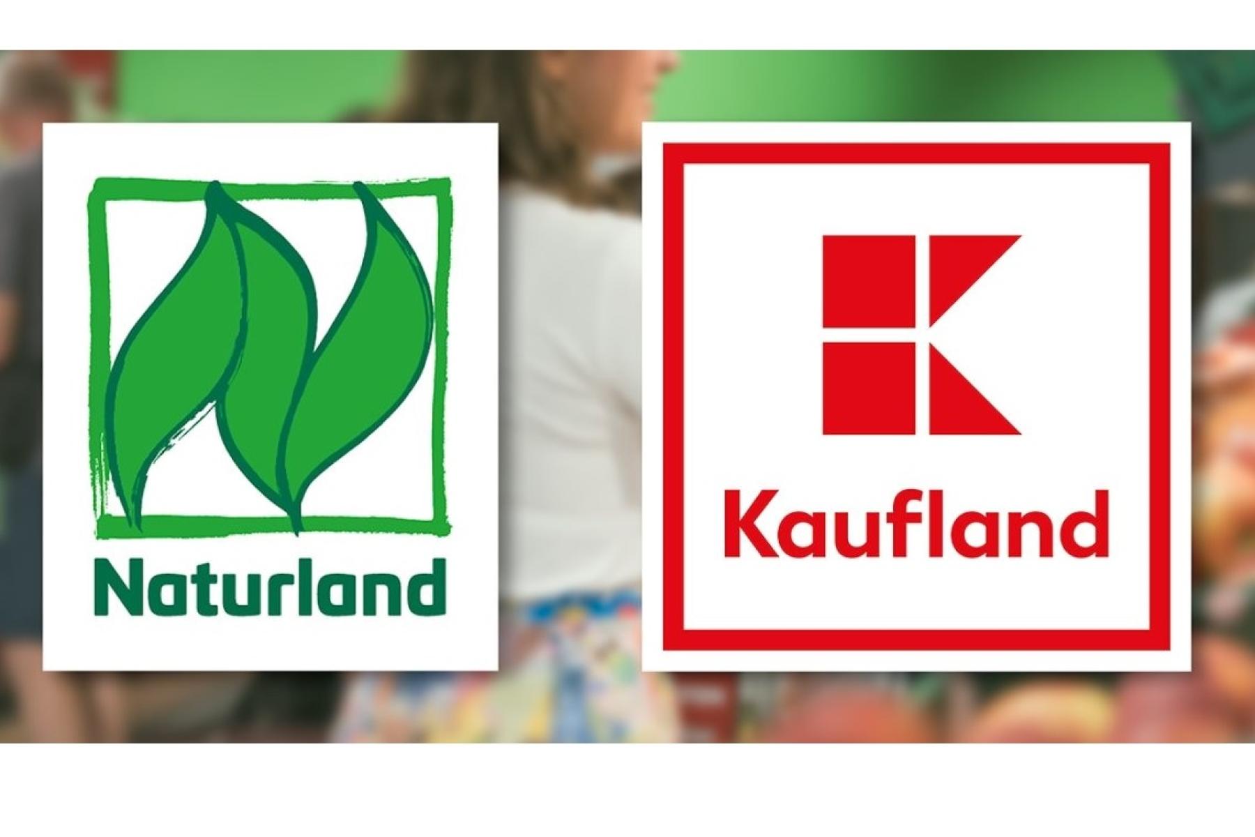 Die Firmenlogos von Naturland und Kaufland