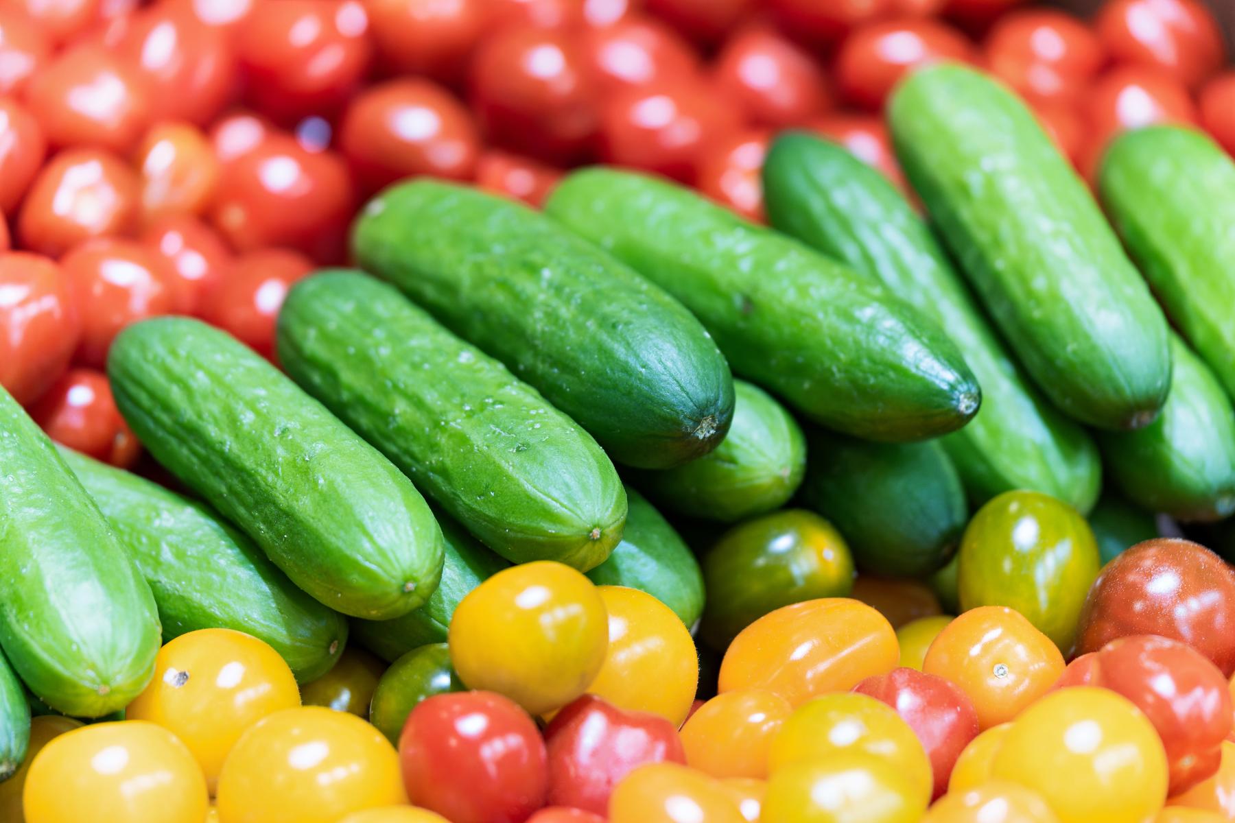Tomaten und Gurken gemischt 