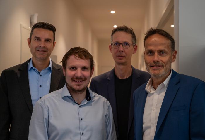 (v.l.) David Käser, Elias Maier, Michael Hermann und Adrian Aebi