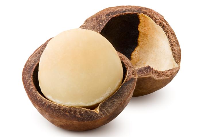 aufgeknackte Macadamianuss