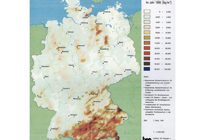 Karte zeigt an, wie der Boden kontaminiert ist