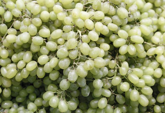 Eine große Menge grüner Trauben, dicht gepackt