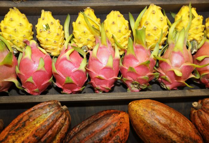 gelbe und rosa Pitahaya