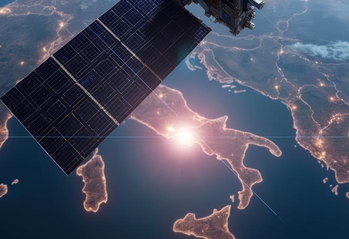 Satellit nimmt Daten über Italien auf