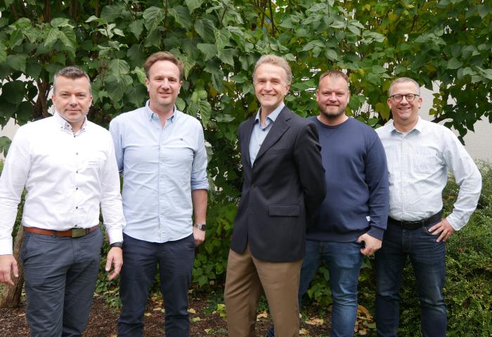 v.l.: Vorstandsmitglied Andreas Rode, stellv. Vorsitzender Bernd Böging, Vorsitzender Waldemar Schuller, Vorstandsmitglied Patrick Deckers und Schatzmeister Matthias Surmann