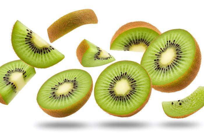 Kiwischeiben und Kiwispalten