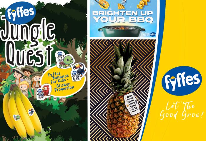 PR-Collage Banane und Ananas