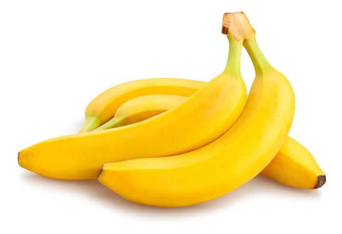 vier ganze Bananen