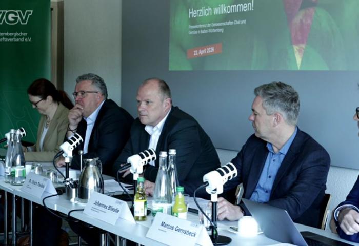 Teilnehmer der Pressekonferenz in Baden-Württemberg