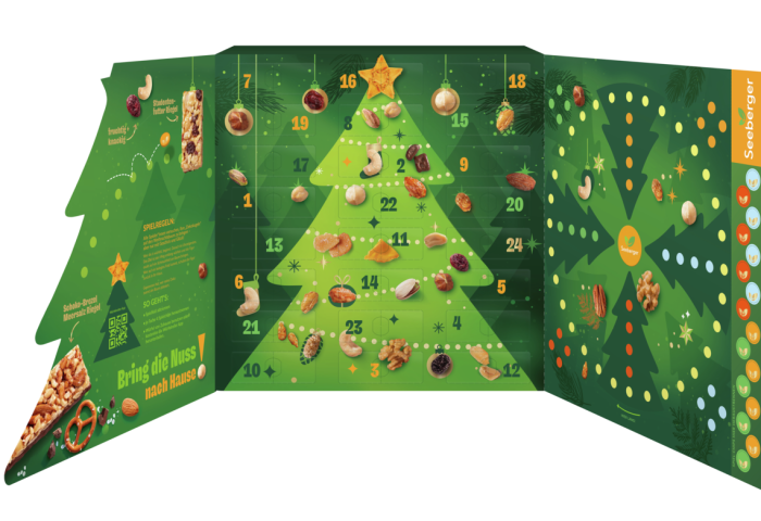 Adventskalender mit Nüssen gefült