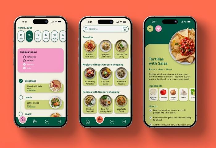 Mock-up der zero left-App