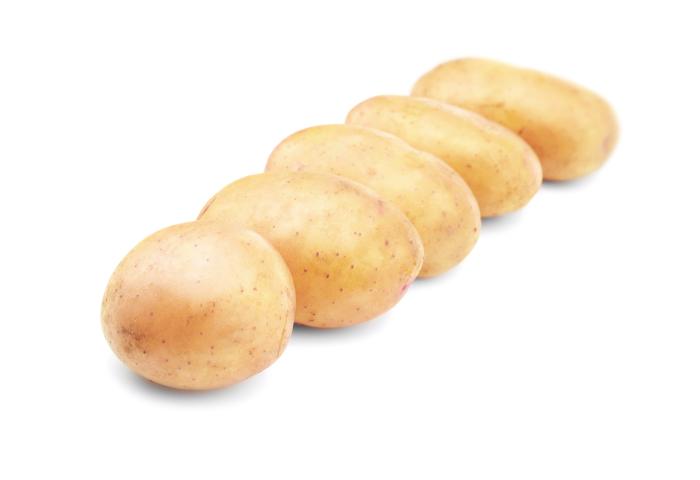 Kartoffeln in einer Reihe
