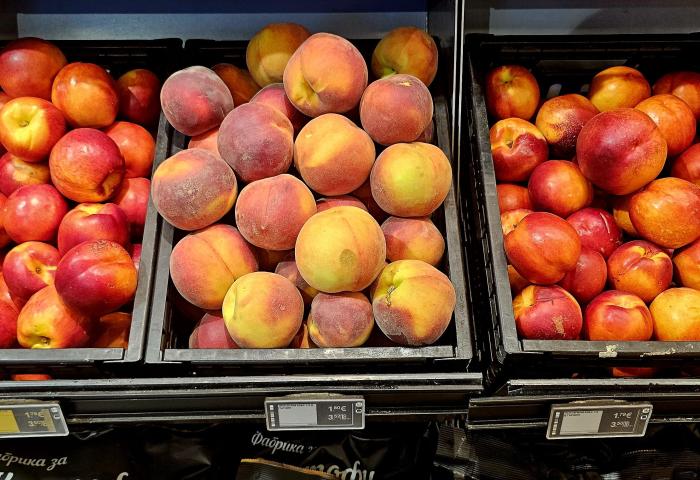 Steinobst am PoS in Kisten