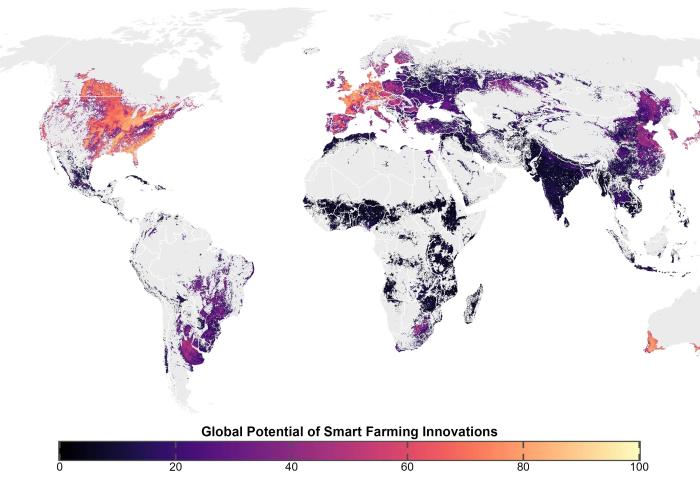Weltkarte zeigt Einsatzgebiete von Smart Farming